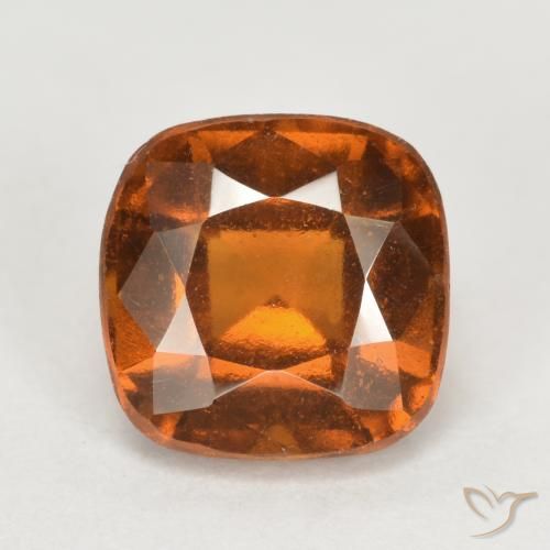 2.31ct Natural Naranja oscuro medio granate hessonita, Forma Cojín, VS