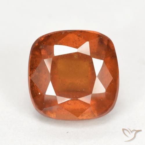 2.60ct Natural Naranja oscuro medio Granate Hessonita, Forma Cojín, SI