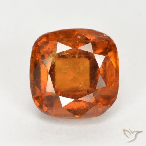 2.40ct Natural Naranja oscuro medio granate hessonita, Forma Cojín, SI