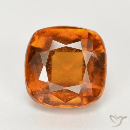 2.50ct Natural Naranja oscuro medio granate hessonita, Forma Cojín, VS-SI