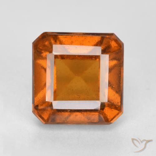 1.87ct Natural Naranja oscuro granate hessonita, corte esmeralda, VS