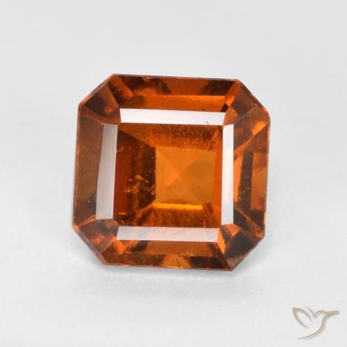 1.65ct Natural Naranja oscuro granate hessonita, corte esmeralda, VS