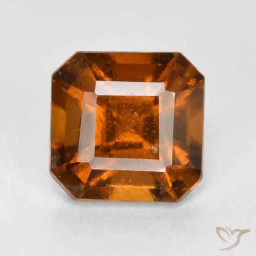 1.46ct Natural Naranja oscuro Granate Hessonita, corte esmeralda, VS
