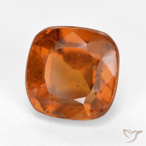granate hessonita Naranja oscuro medio natural de 2.42 ct, Forma Cojín, VS-SI