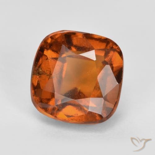 granate hessonita Naranja oscuro medio natural de 2.46 ct, Forma Cojín, VS-SI