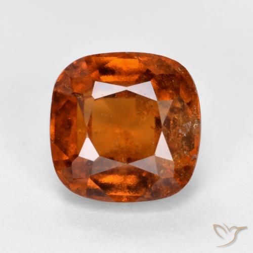 2.31ct Natural Naranja oscuro granate hessonita, Forma Cojín, SI