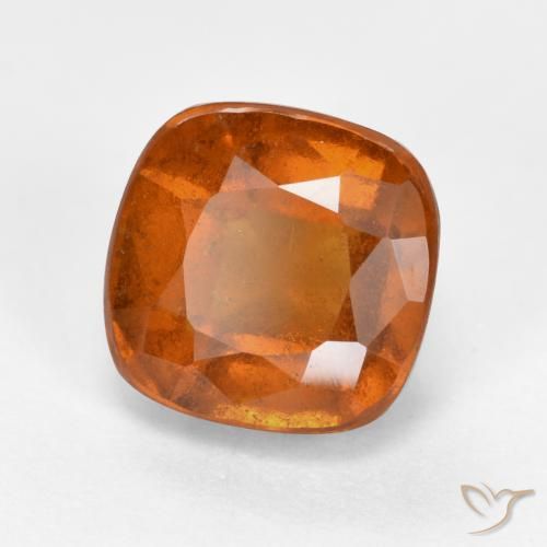 granate hessonita Naranja oscuro natural de 2.66 ct, Forma Cojín, VS-SI