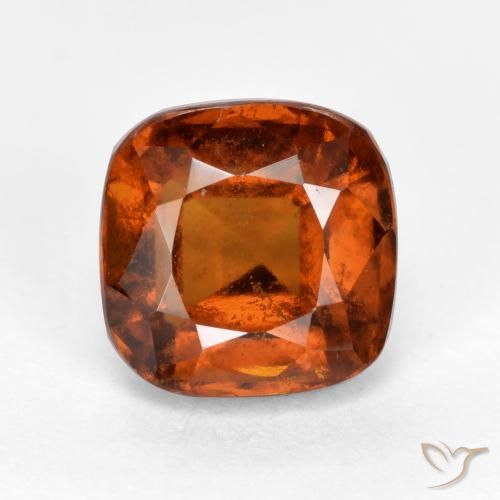 2.43ct Natural Ámbar naranja granate hessonita, Forma Cojín, VS-SI