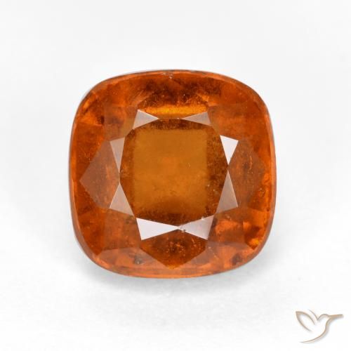 2.33ct Natural Ámbar naranja granate hessonita, Forma Cojín, SI