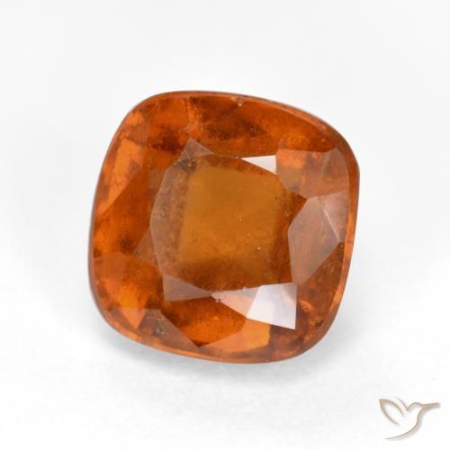 granate hessonita Ámbar naranja natural de 2.33 ct, Forma Cojín, SI