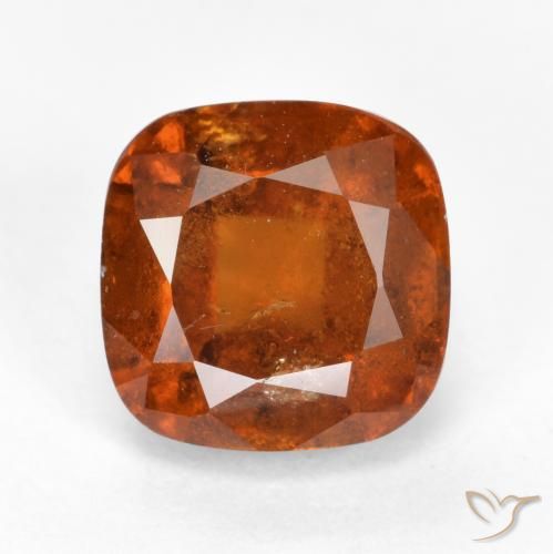 2.40ct Natural Naranja rojizo granate hessonita, Forma Cojín, SI
