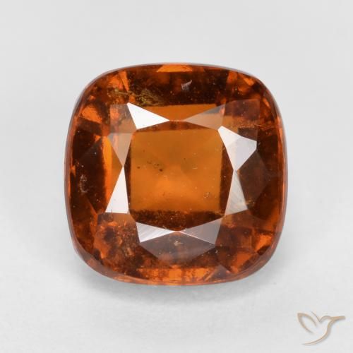 2.30ct Natural Naranja oscuro granate hessonita, Forma Cojín, VS-SI