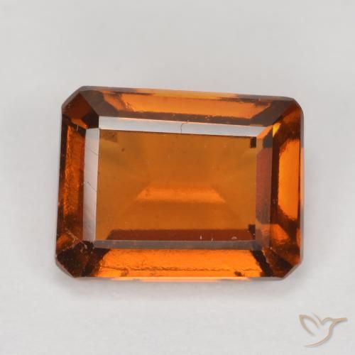 2.07ct Natural Naranja oscuro medio granate hessonita, corte esmeralda, VS