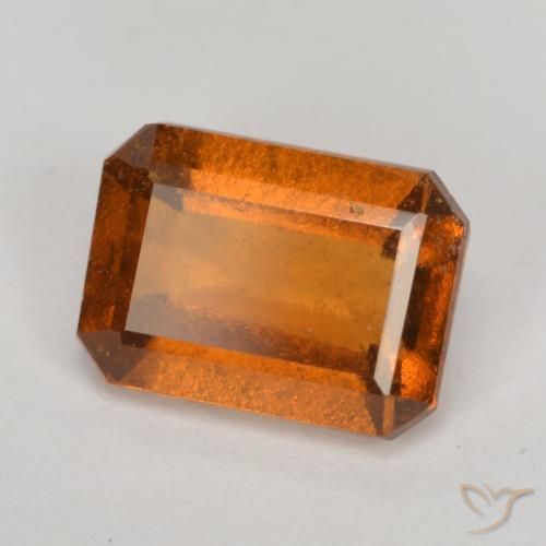 granate hessonita Naranja oscuro medio natural de 1.50 ct, Corte Octágono / Esmeralda, VS-SI