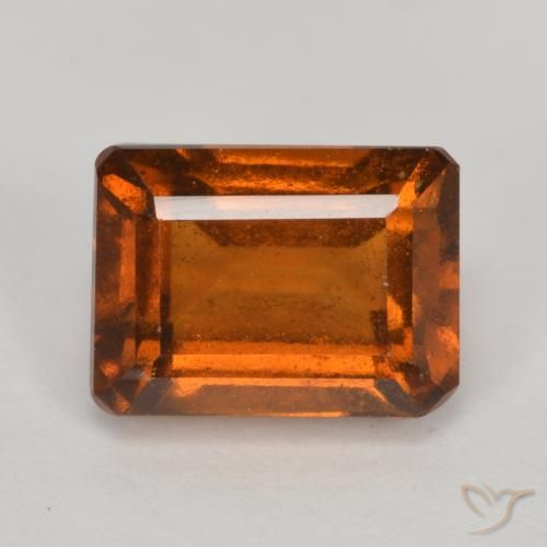 2.54ct Natural Ámbar naranja granate hessonita, corte esmeralda, VS-SI