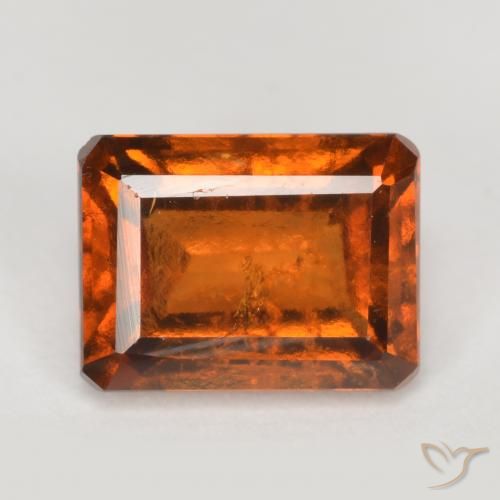 2.16ct Natural Naranja rojizo granate hessonita, corte esmeralda, SI