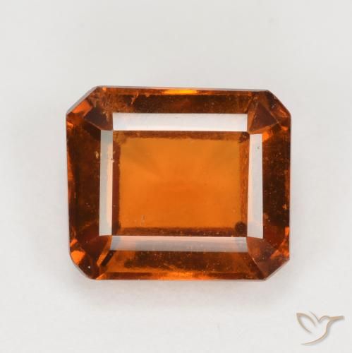 2.14ct Natural Ámbar naranja granate hessonita, corte esmeralda, VS-SI