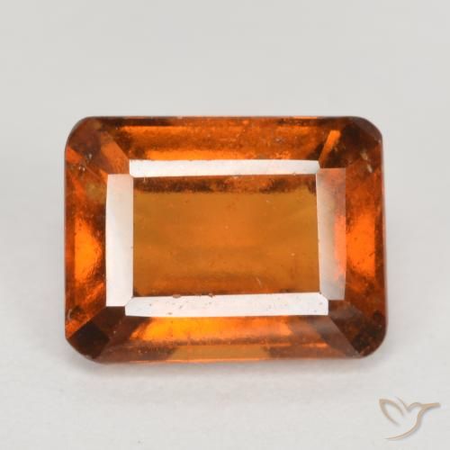 2.24ct Natural Naranja oscuro medio granate hessonita, corte esmeralda, VS-SI