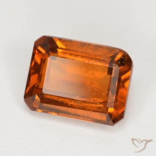 granate hessonita Naranja rojizo natural de 2.06 ct, Corte Octágono / Esmeralda, VS-SI
