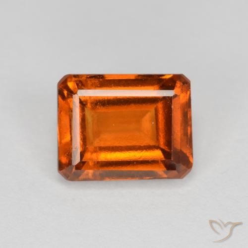 2.21ct Natural Naranja rojizo Granate Hessonita, corte esmeralda, VS-SI