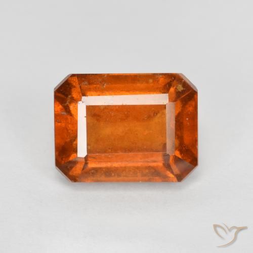 2.55ct Natural Naranja medio Granate Hessonita, corte esmeralda, SI