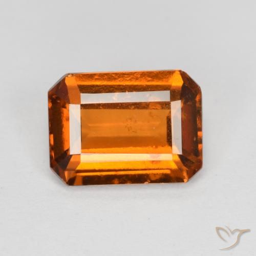 1.92ct Natural Naranja medio granate hessonita, corte esmeralda, VS-SI