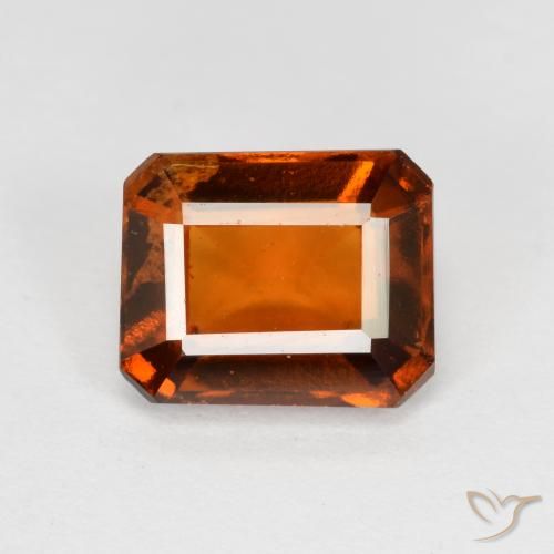 2.39ct Natural Ámbar naranja granate hessonita, corte esmeralda, VS-SI