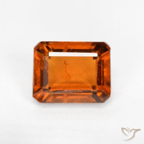 2.14ct Natural Naranja rojizo granate hessonita, corte esmeralda, SI