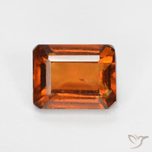2.28ct Natural Naranja oscuro granate hessonita, corte esmeralda, SI