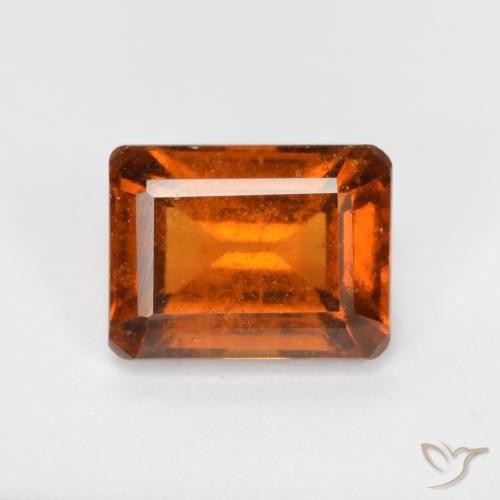 2.28ct Natural Naranja rojizo granate hessonita, corte esmeralda, VS-SI