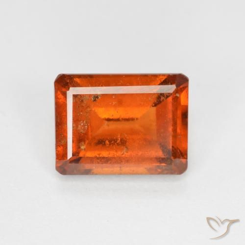 1.98ct Natural Naranja medio granate hessonita, corte esmeralda, SI