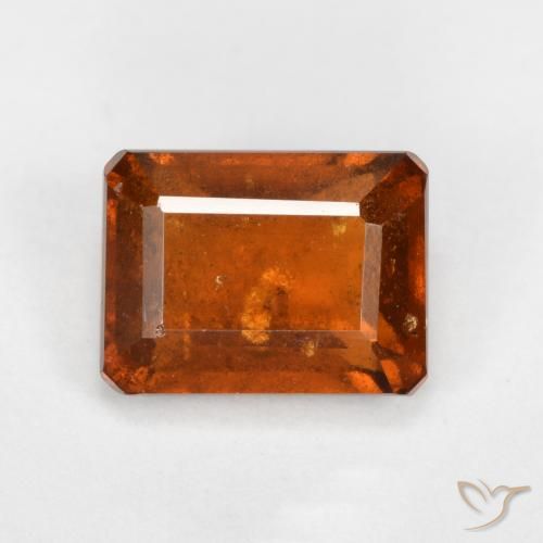 2.31ct Natural Ámbar naranja granate hessonita, corte esmeralda, SI