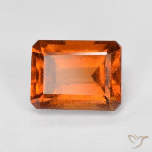 2.23ct Natural Naranja fuego granate hessonita, corte esmeralda, VS-SI