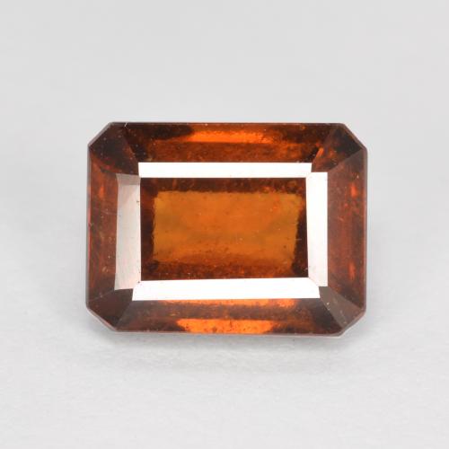 Granate hessonita naranja natural de 2,10 ct, corte esmeralda, VS-SI