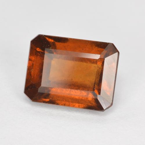 Granate hessonita naranja natural de 2,10 ct, corte esmeralda, VS-SI