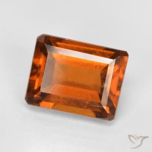 2.17ct Natural Naranja oscuro granate hessonita, corte esmeralda, VS-SI