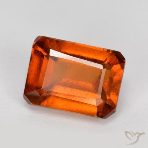 granate hessonita Naranja fuego natural de 1.57 ct, Corte Octágono / Esmeralda, VS-SI