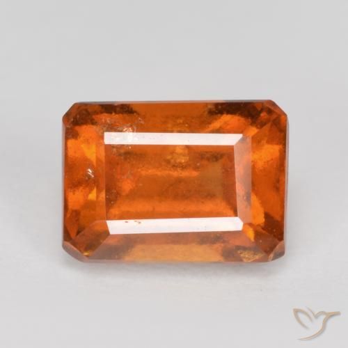 1.76ct Natural Naranja oscuro granate hessonita, corte esmeralda, SI