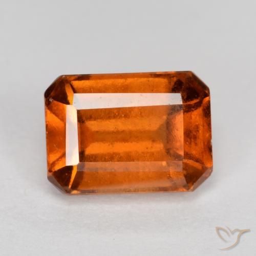 1.45ct Natural Naranja fuego granate hessonita, corte esmeralda, VS-SI