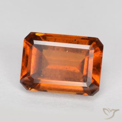 granate hessonita Ámbar naranja natural de 1.37 ct, Corte Octágono / Esmeralda, VS