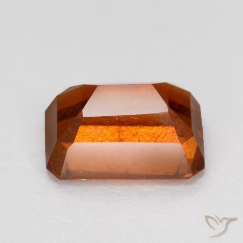 granate hessonita Ámbar naranja natural de 1.37 ct, Corte Octágono / Esmeralda, VS
