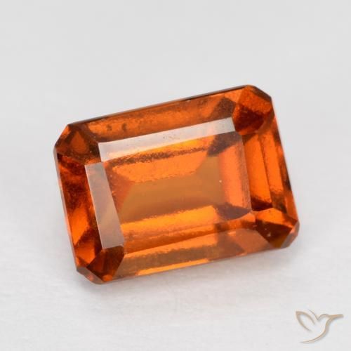 granate hessonita Naranja fuego natural de 1.43 ct, Corte Octágono / Esmeralda, VS