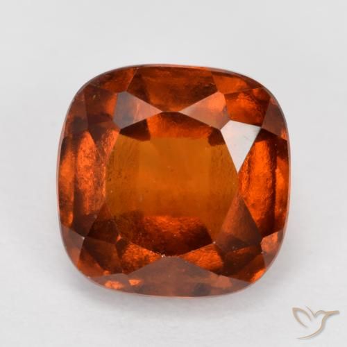 2.31ct Natural Naranja oscuro granate hessonita, Forma Cojín, VS