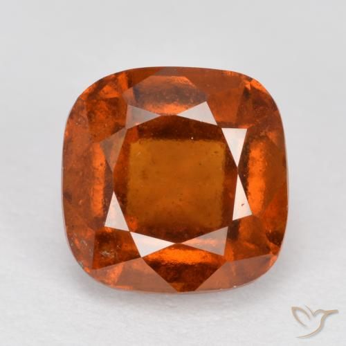 2.18ct Natural Naranja fuego granate hessonita, Forma Cojín, VS-SI