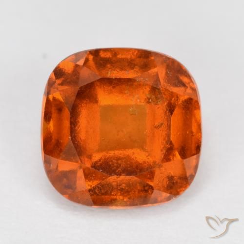 2.02ct Natural Ámbar naranja granate hessonita, Forma Cojín, SI