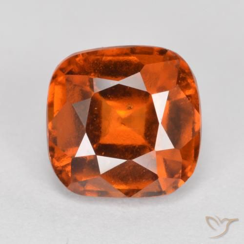 2.10ct Natural Naranja fuego granate hessonita, Forma Cojín, VS