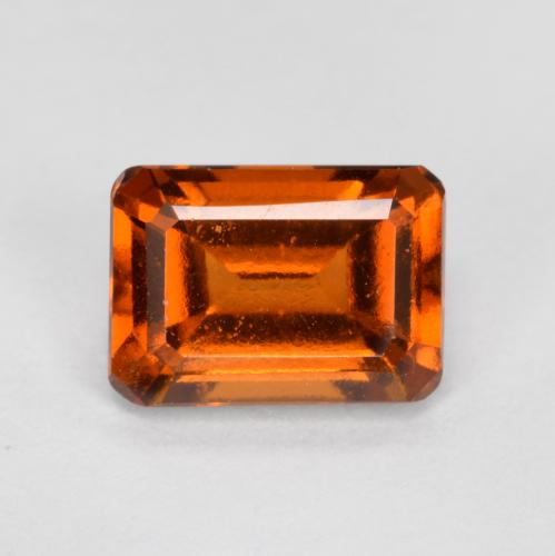 Granate hessonita naranja natural de 1,32 ct, corte esmeralda, VVS-VS