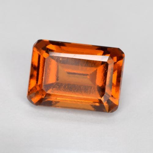 Granate hessonita naranja natural de 1,32 ct, corte esmeralda, VVS-VS