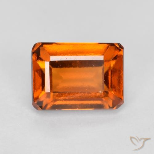 1.44ct Natural Naranja medio granate hessonita, corte esmeralda, VVS-VS