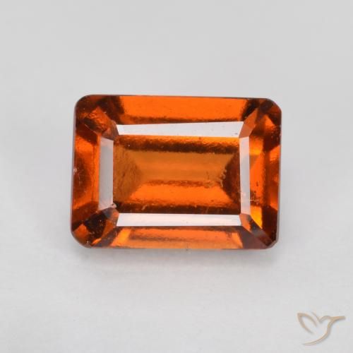 1.47ct Natural Naranja rojizo granate hessonita, corte esmeralda, VS